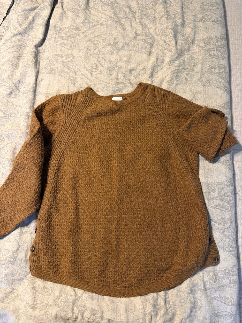 J. Jill Textured Knit Pullover in Warm Brown